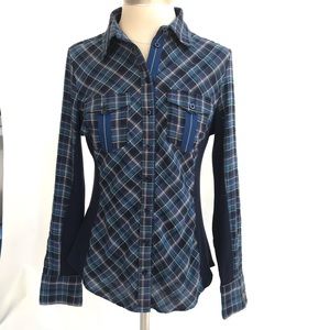 Gooderider plaid LS button down shirt size Small